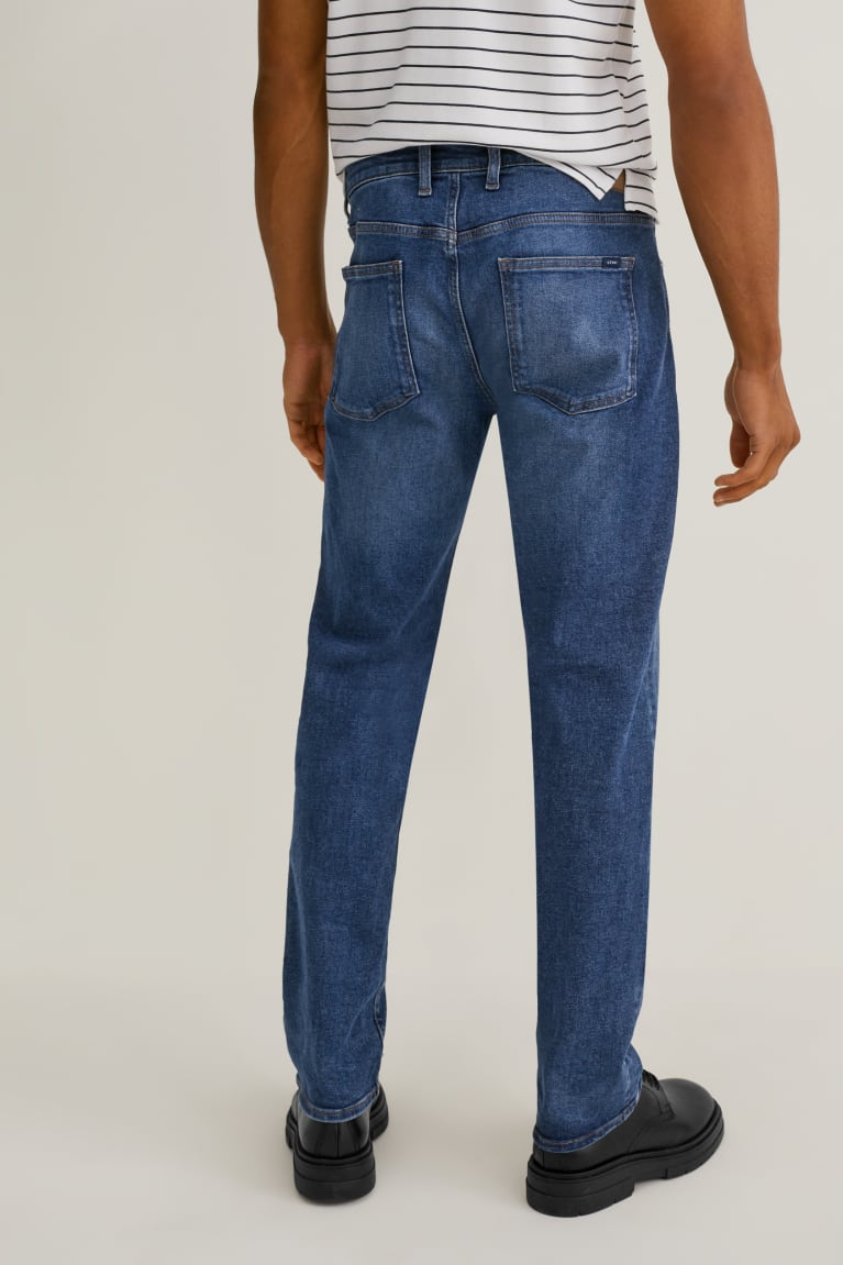 Denim Blue C&A Straight Men's Jeans | JKHAT-3941