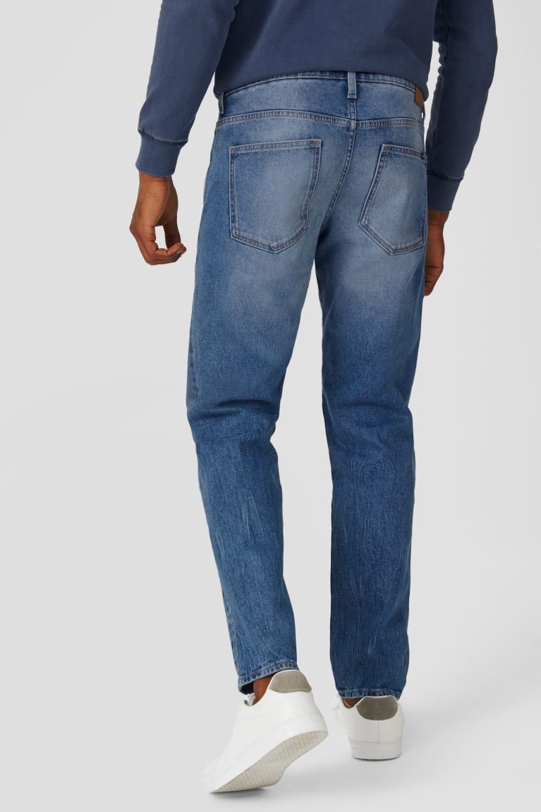 Denim Blue C&A Tapered Men's Jeans | OBQUZ-7950