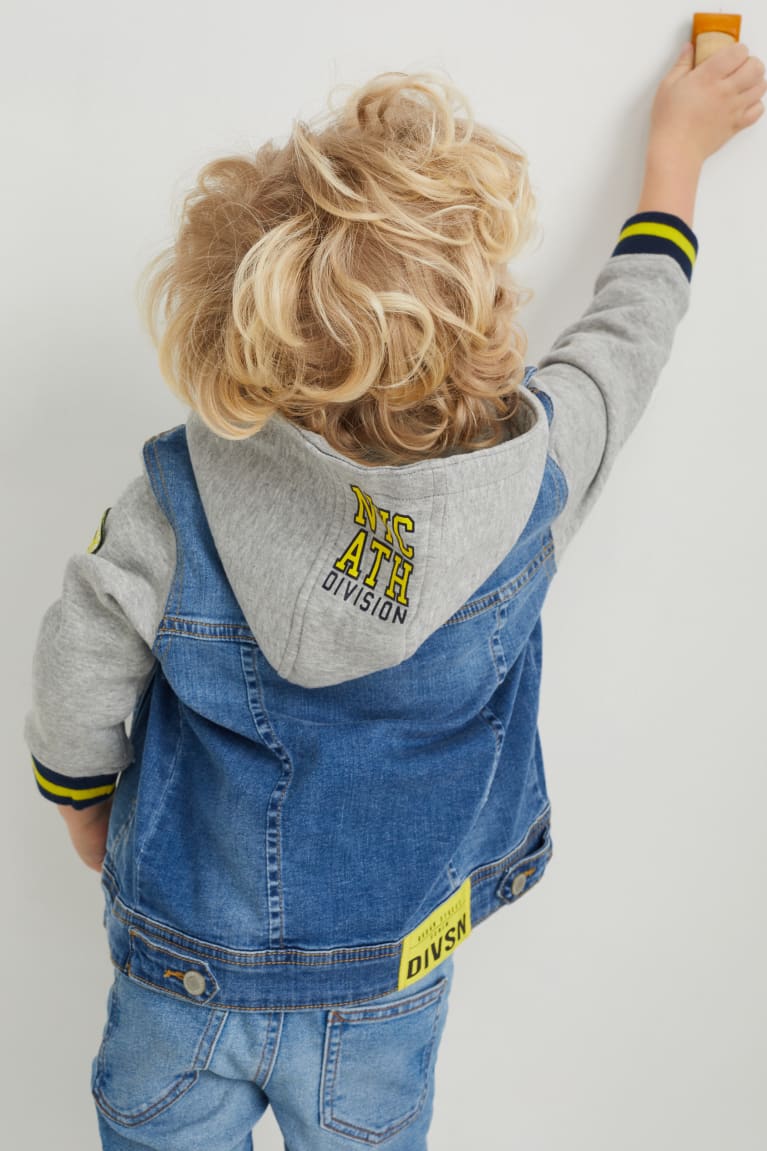 Denim Blue C&A With Hood Girls' Jackets | OPVMK-4597