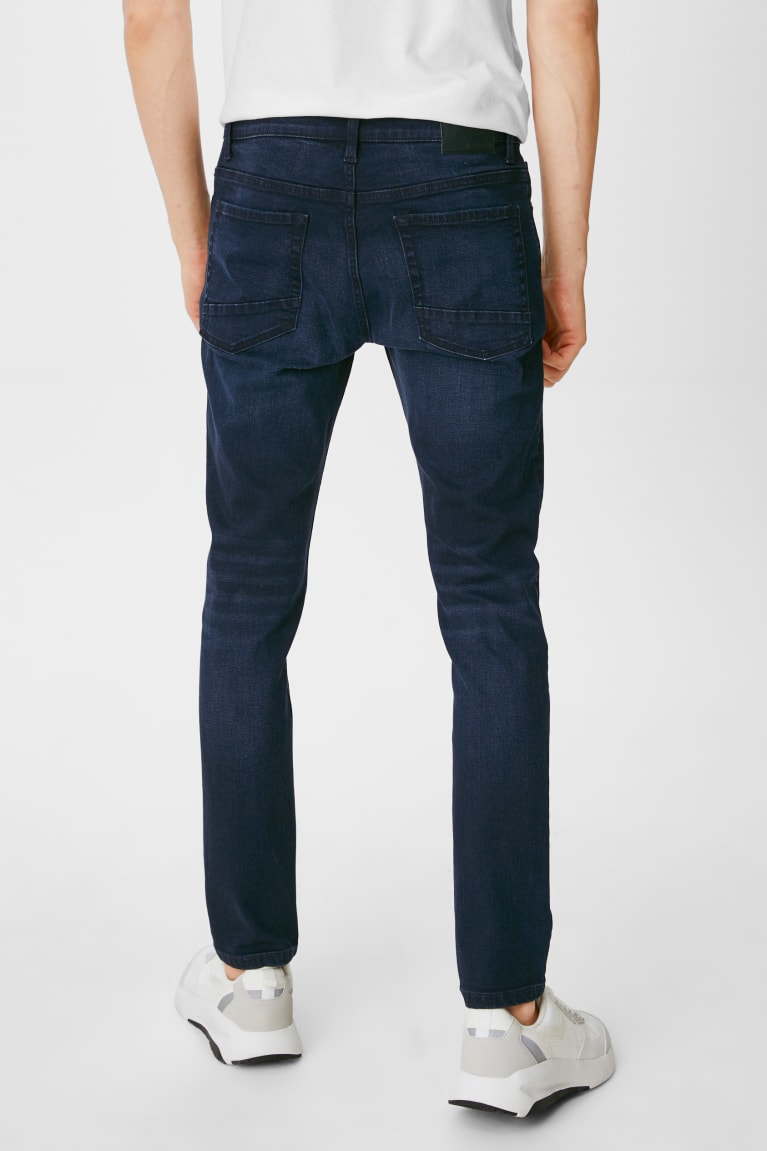 Denim Dark Blue C&A Clockhouse Skinny Lycra® Men's Jeans | NCRSB-0296