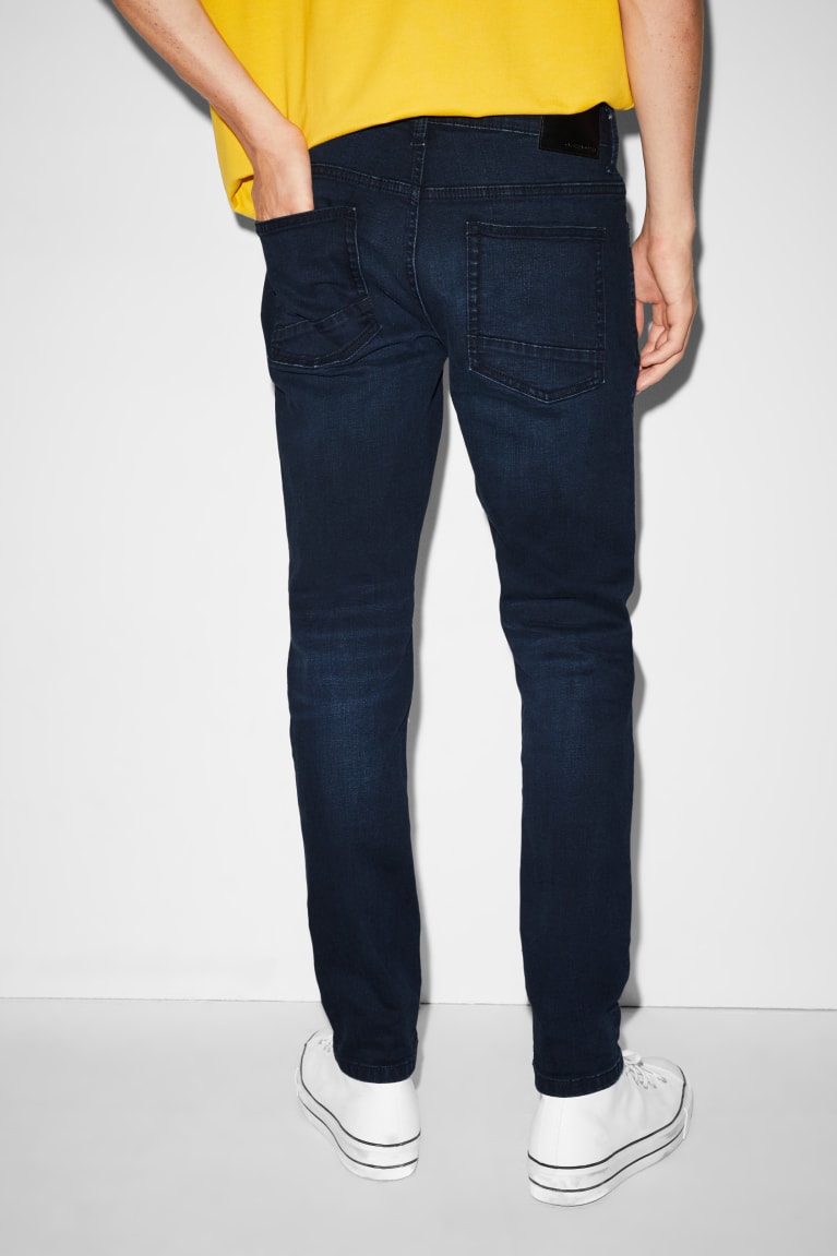 Denim Dark Blue C&A Clockhouse Skinny Lycra® Men's Jeans | OIJWN-5608