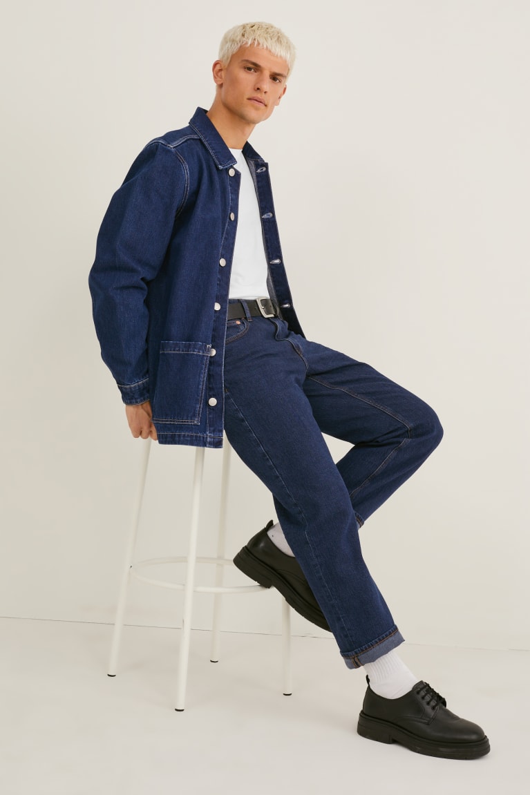 Denim Dark Blue C&A Denim Cradle To Cradle Certified® Gold Men's Jackets | WOTNF-8340