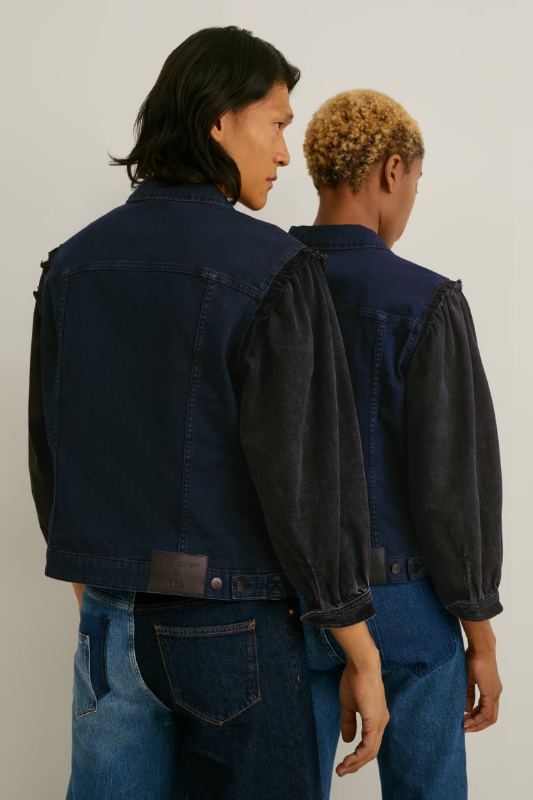 Denim Dark Blue C&A E.L.V. Denim Denim Genderneutral Recycled Women's Jackets | DIOLN-0196