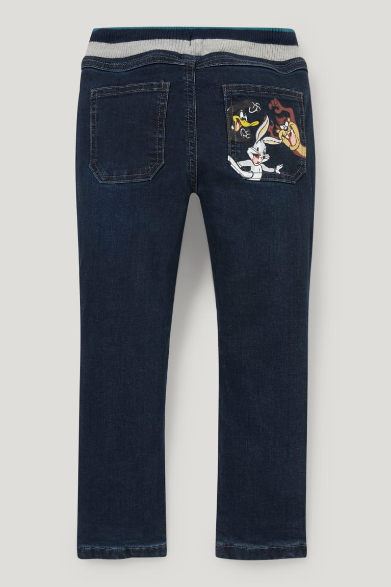 Denim Dark Blue C&A Looney Tunes Regular Thermal Boys' Trousers | LGZNJ-3659