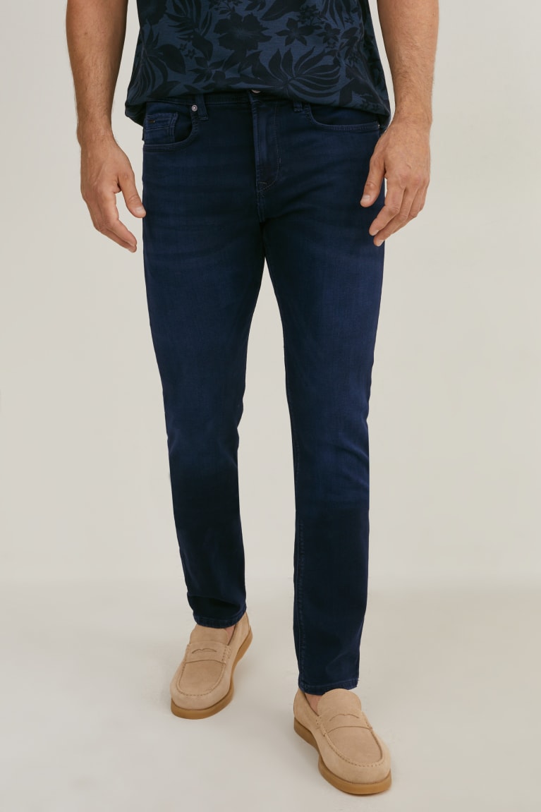 Denim Dark Blue C&A Premium Slim Recycled Men's Jeans | VCEND-3867