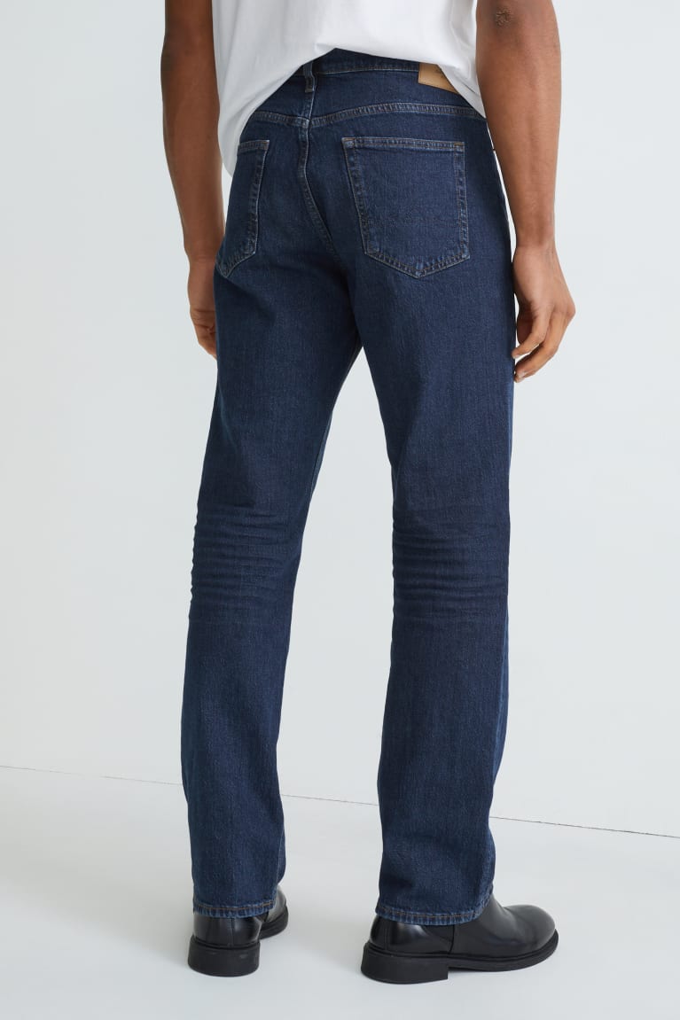 Denim Dark Blue C&A Regular Lycra® With Recycled Cotton Men's Jeans | BAYNZ-3916