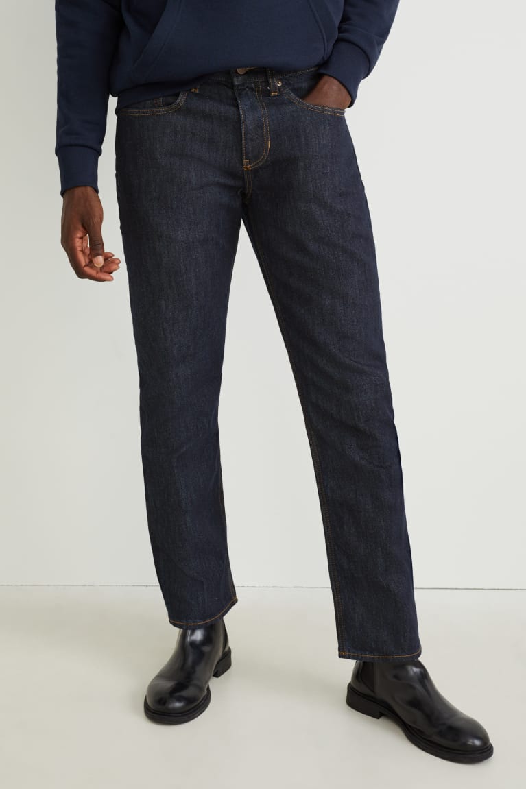 Denim Dark Blue C&A Regular Men's Jeans | FOWXQ-1769