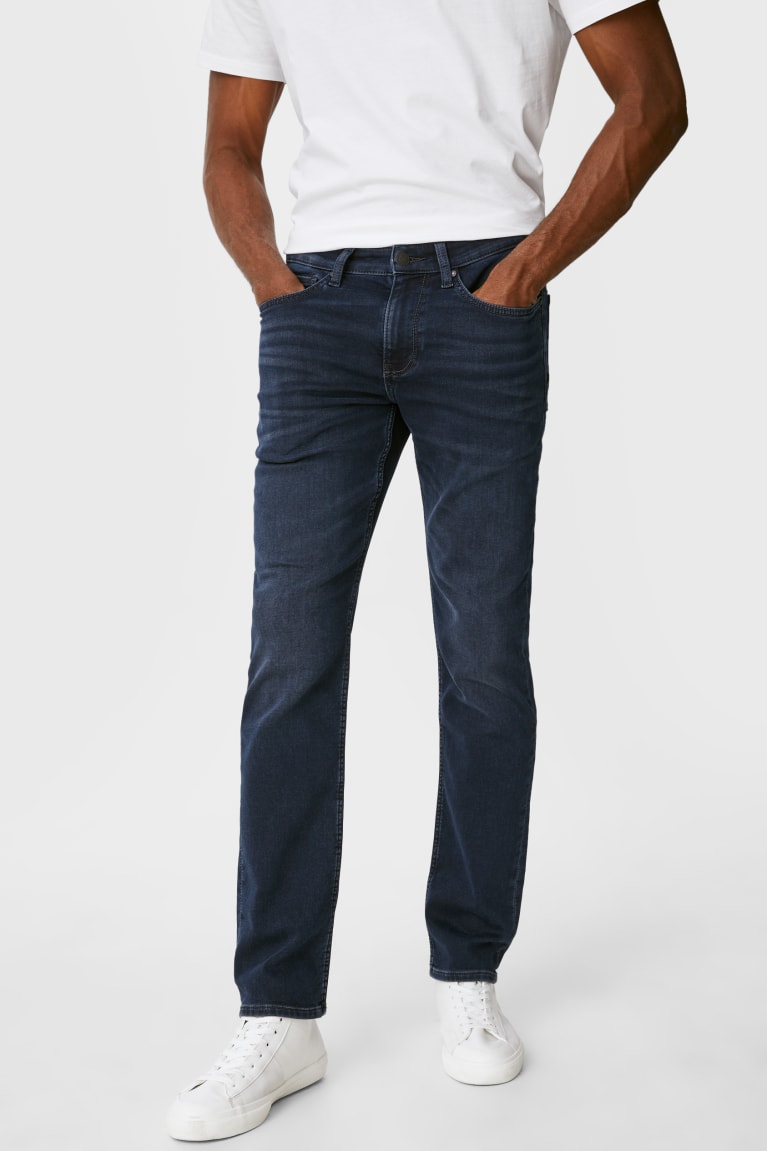 Denim Dark Blue C&A Slim Flex Jog Denim Men's Jeans | KWRCM-1079