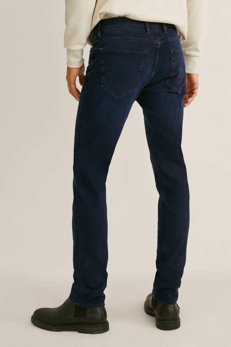 Denim Dark Blue C&A Slim Flex Lycra® Men's Jeans | LOYTE-5192