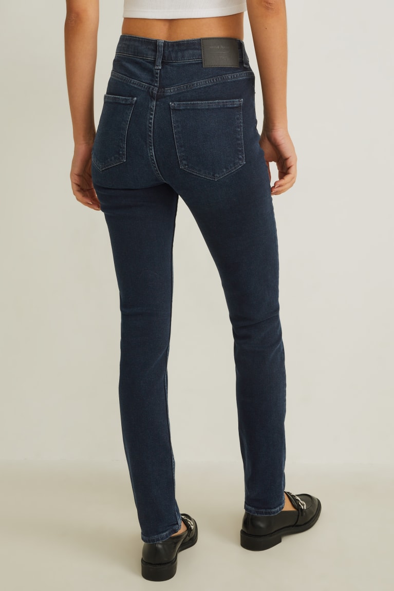 Denim Dark Blue C&A Slim High Waist Recycled Women's Jeans | UWDKE-3902