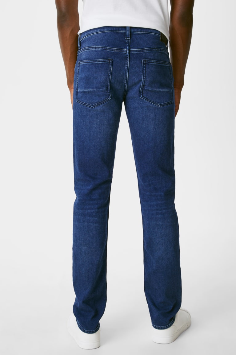 Denim Dark Blue C&A Slim Jog Denim Men's Jeans | YKLQU-0382