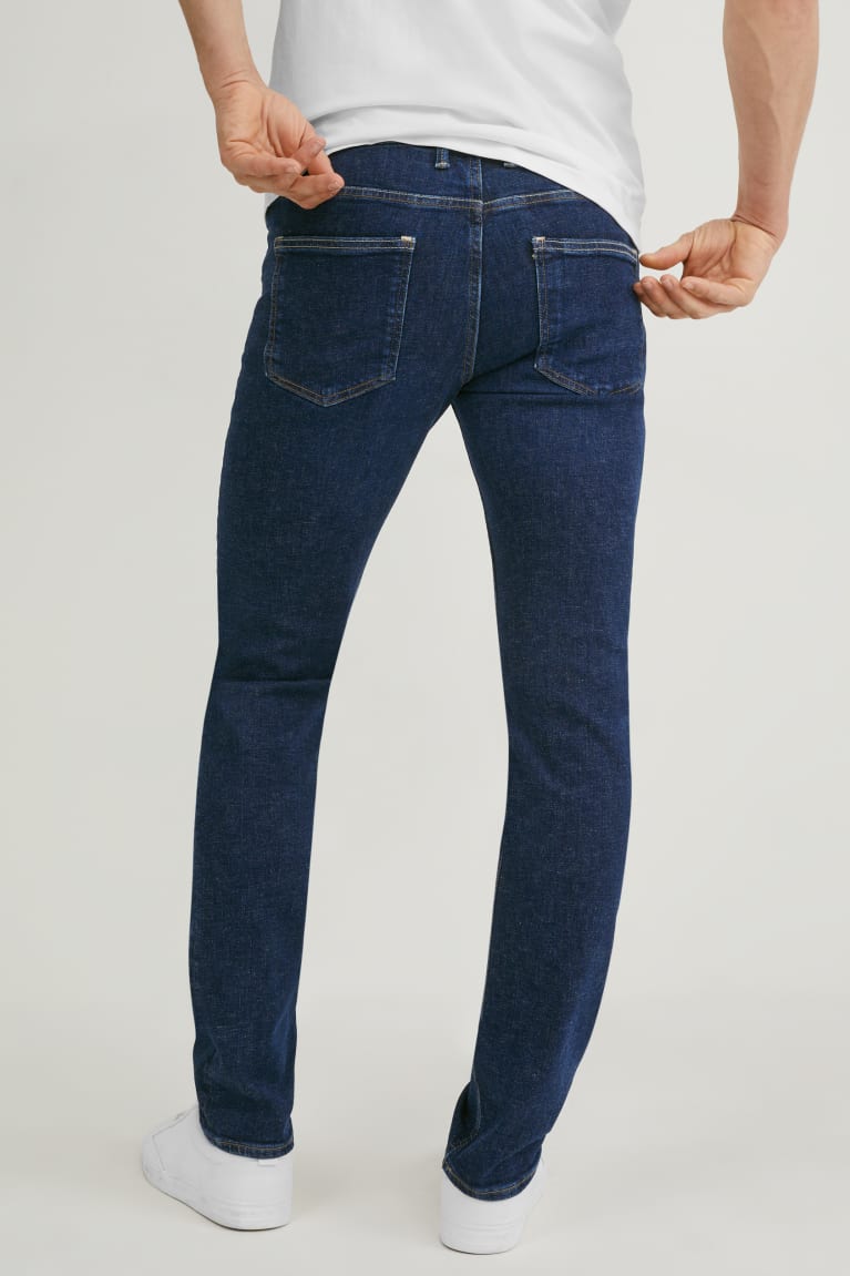 Denim Dark Blue C&A Slim With Hemp Fibres Lycra® Men's Jeans | PNOCK-3528