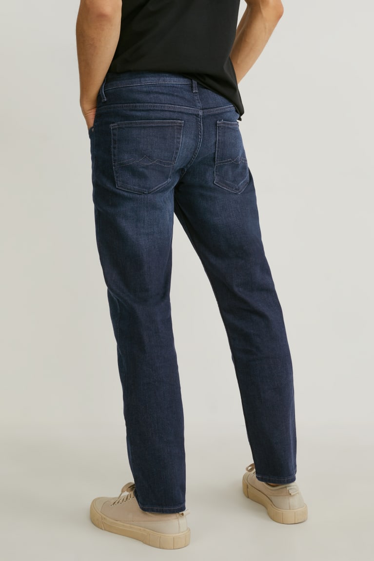 Denim Dark Blue C&A Straight Men's Jeans | RVXOL-0417