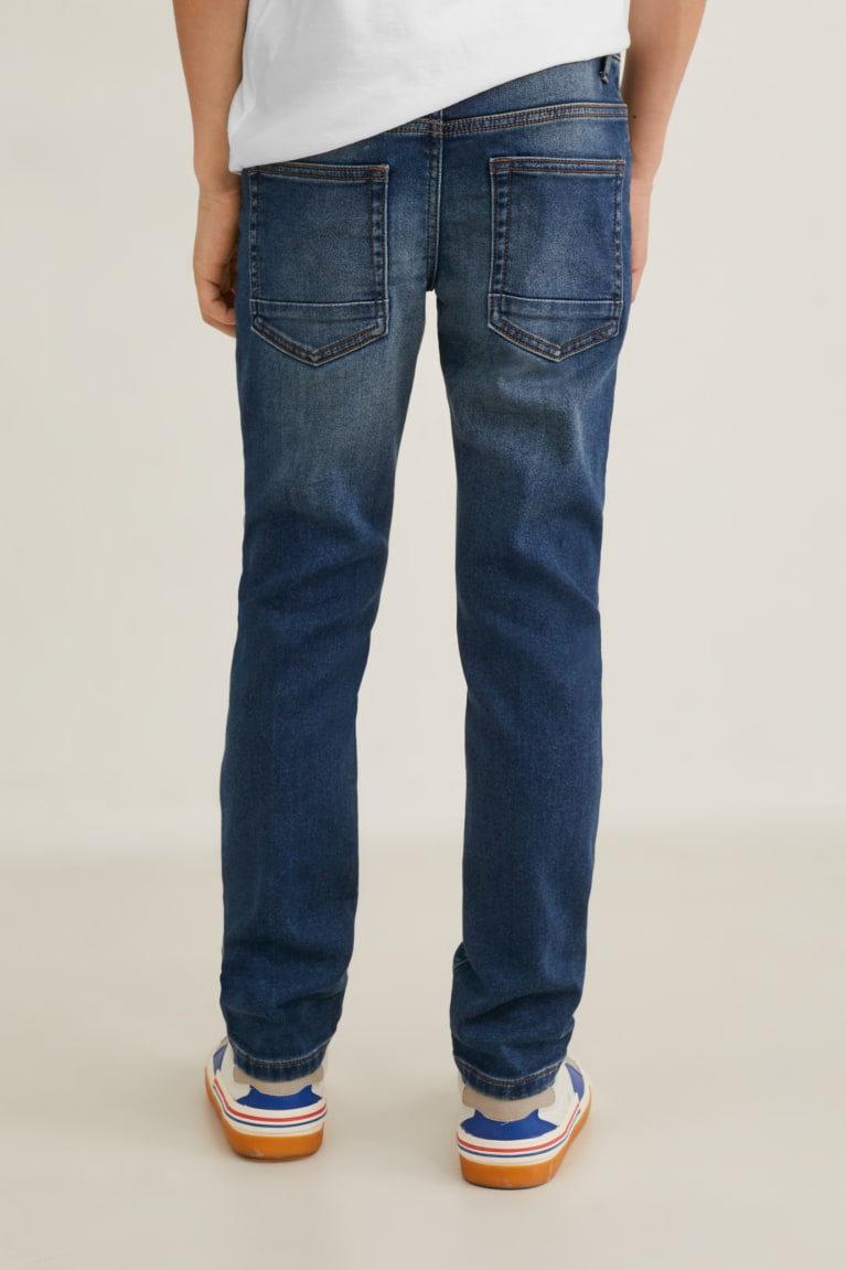 Denim Dark Blue C&A Straight Organic Cotton Boys' Jeans | CZXOG-1924