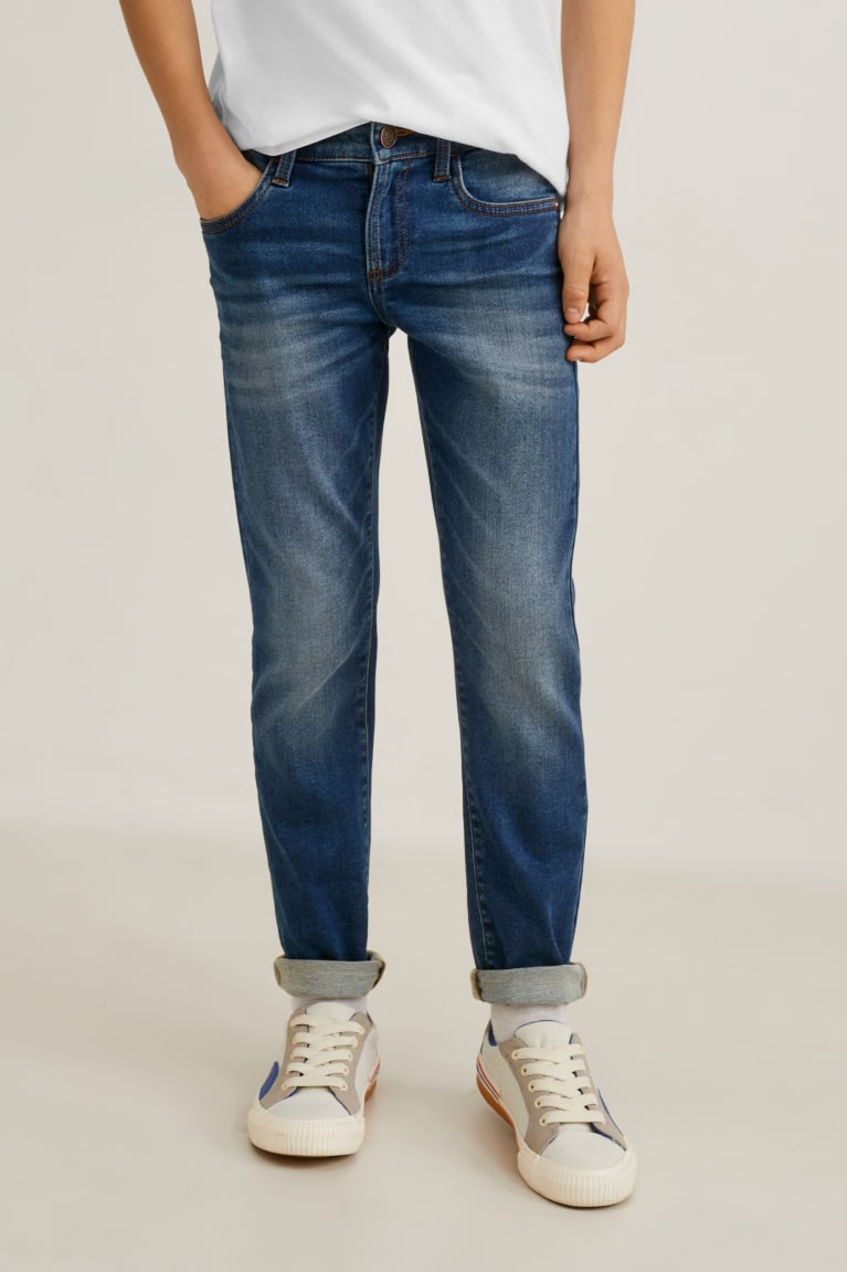 Denim Dark Blue C&A Straight Organic Cotton Boys' Jeans | CZXOG-1924