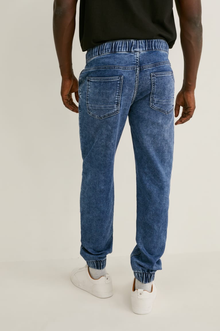 Denim Dark Blue C&A Tapered Flex Jog Denim Men's Jeans | MGNOD-8259