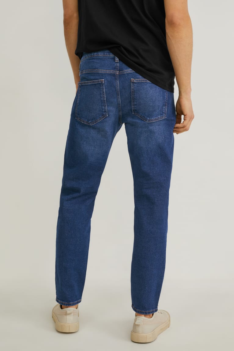 Denim Dark Blue C&A Tapered Men's Jeans | TOQFB-7406