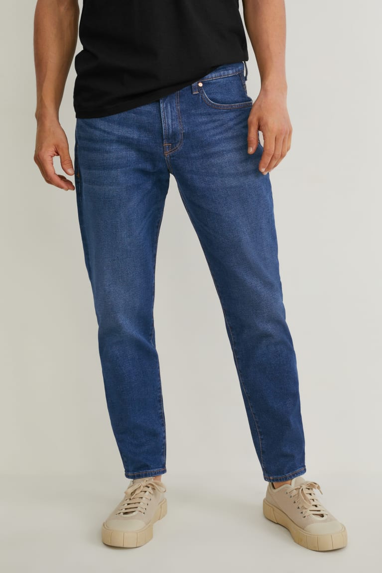 Denim Dark Blue C&A Tapered Men's Jeans | TOQFB-7406