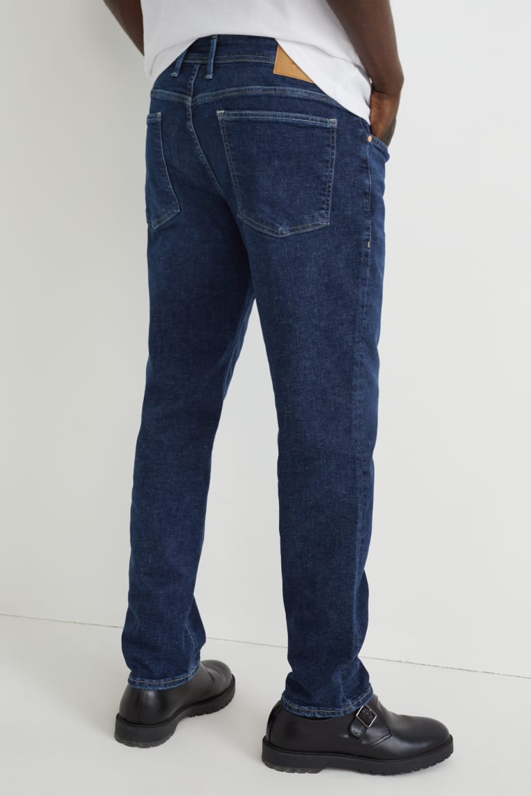 Denim Dark Blue C&A Tapered With Hemp Fibres Lycra® Men's Jeans | JKDEZ-4619