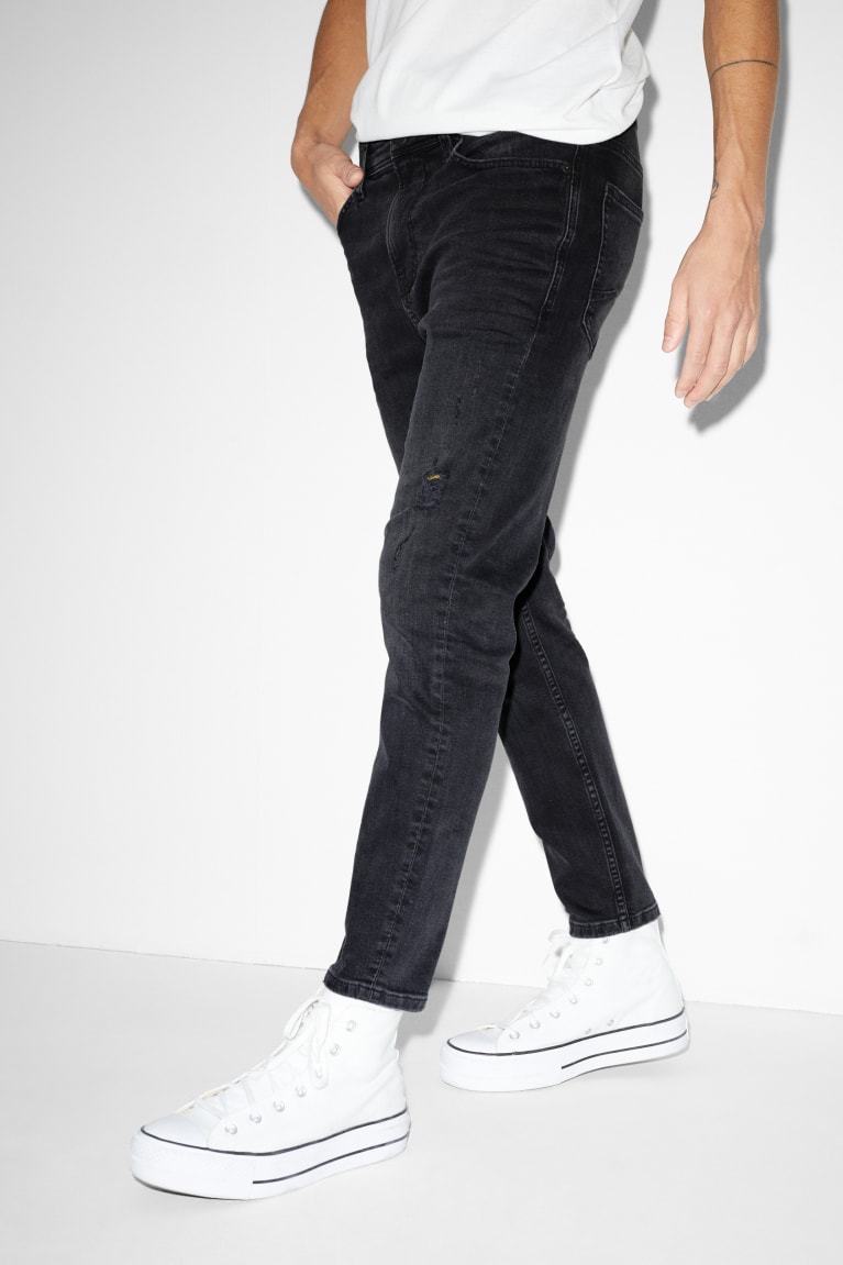 Denim Dark Gray C&A Carrot Lycra® Men's Jeans | VNXQZ-7239