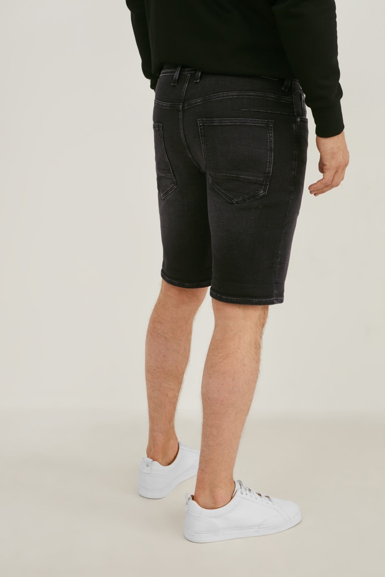 Denim Dark Gray C&A Denim Bermuda Flex Jog Denim Men's Shorts | XUNYF-9643