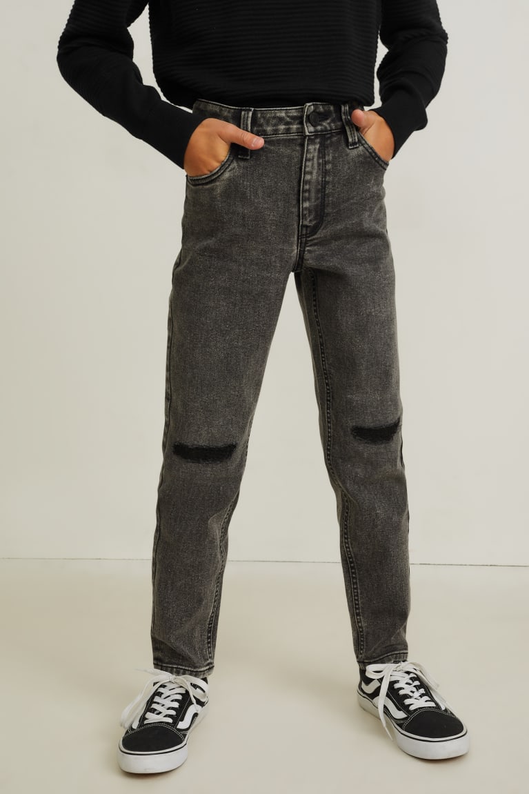 Denim Dark Gray C&A Relaxed Boys' Trousers | NOLSI-4579