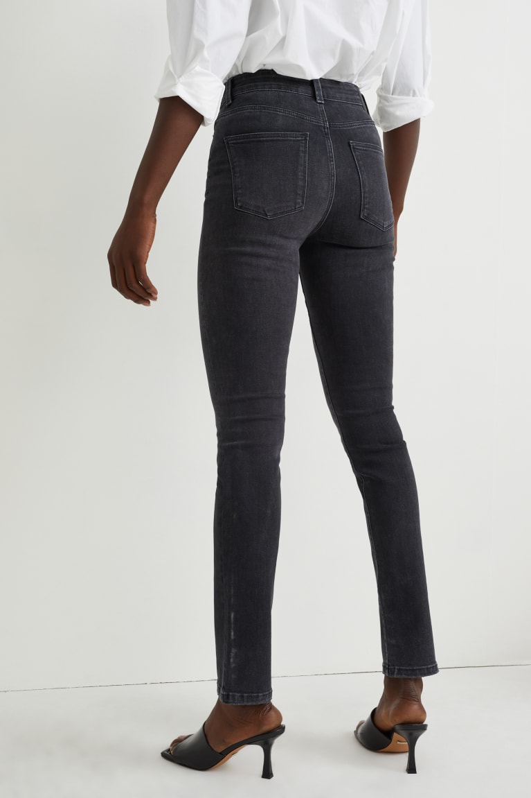 Denim Dark Gray C&A Slim High Waist Lycra® Women's Jeans | CSFIN-2801