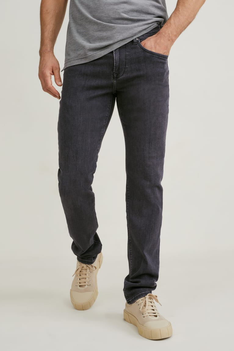 Denim Dark Gray C&A Slim Recycled Men's Jeans | FTIEQ-9704