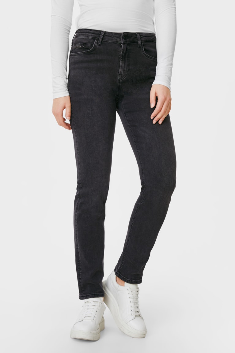 Denim Dark Gray C&A Straight Women's Jeans | DZKLB-0872