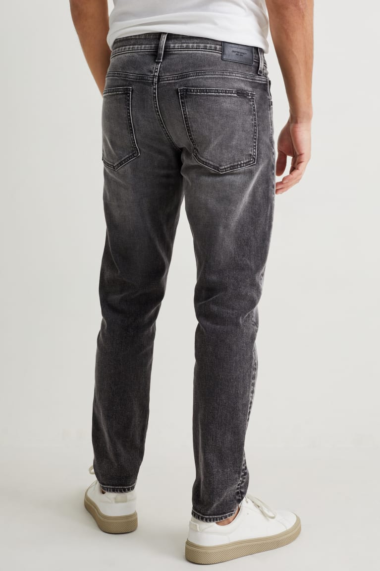 Denim Dark Gray C&A Tapered Lycra® Recycled Men's Jeans | BXFIH-6758