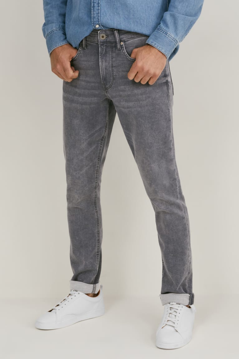 Denim Gray C&A Skinny Flex Jog Denim Recycled Men's Jeans | TDRFH-6298