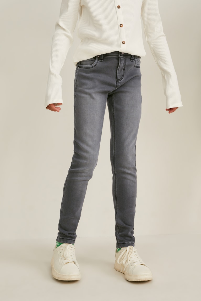 Denim Gray C&A Skinny Thermal Girls' Jeans | KIONX-8659