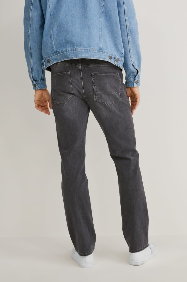 Denim Gray C&A Straight Flex Organic Cotton Lycra® Men's Jeans | XQMEU-6319