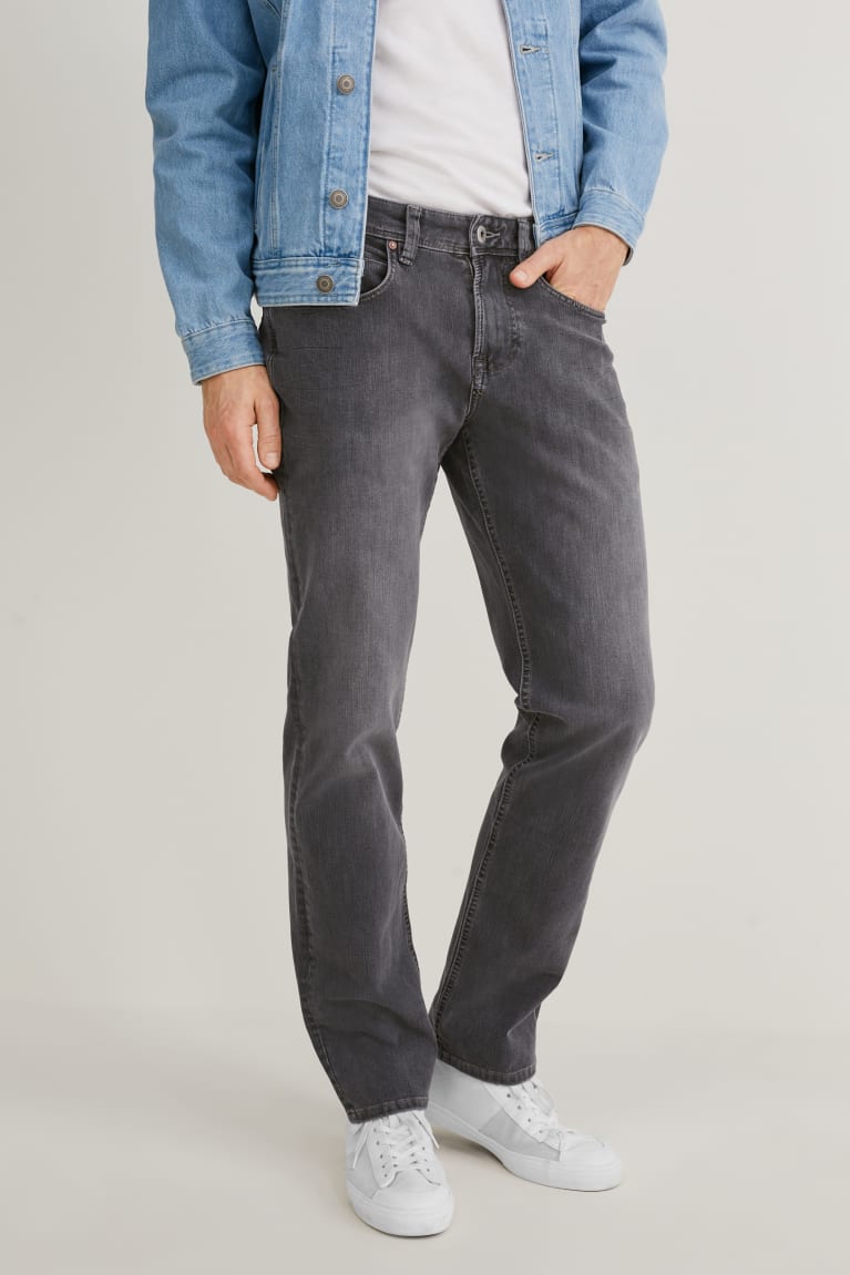 Denim Gray C&A Straight Flex Organic Cotton Lycra® Men's Jeans | XQMEU-6319