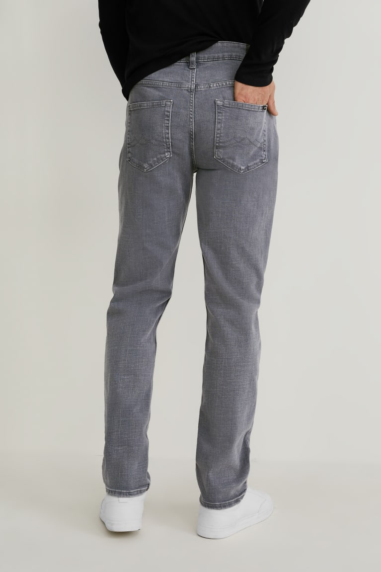 Denim Gray C&A Straight Lycra® Men's Jeans | DISVH-5436