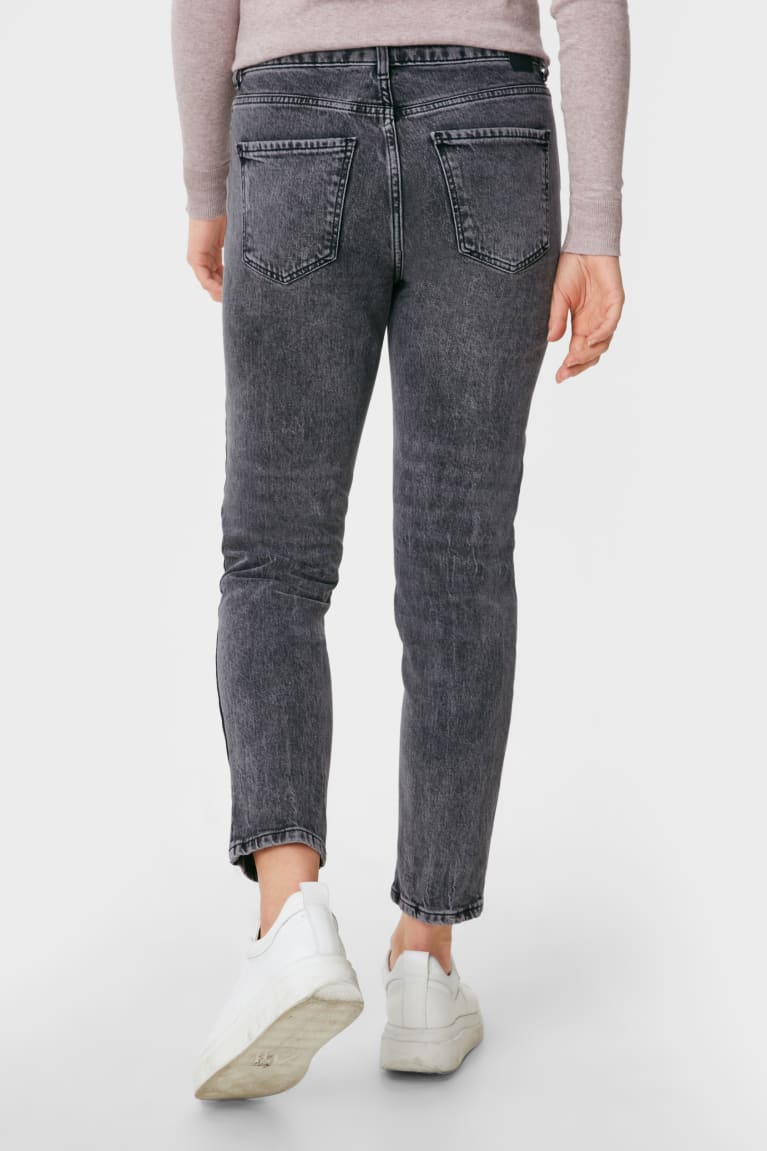 Denim Gray C&A Straight Tapered With Organic Cotton Women's Jeans | SJIXV-8396