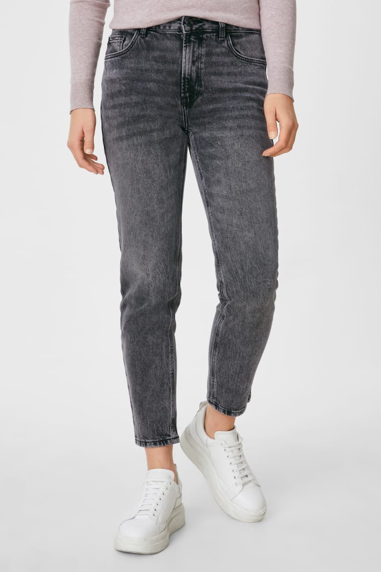 Denim Gray C&A Straight Tapered With Organic Cotton Women's Jeans | SJIXV-8396