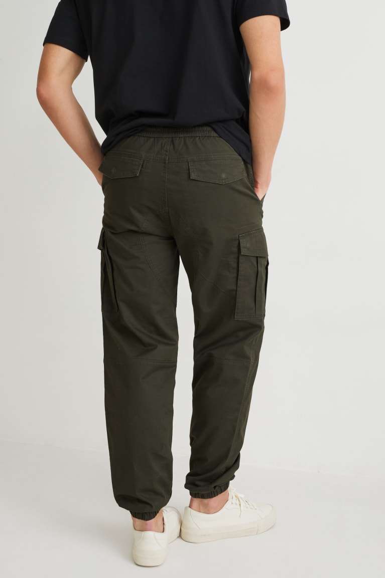 Denim Green C&A Cargo Regular Fit Lycra® Men's Trousers | UDJXV-6147