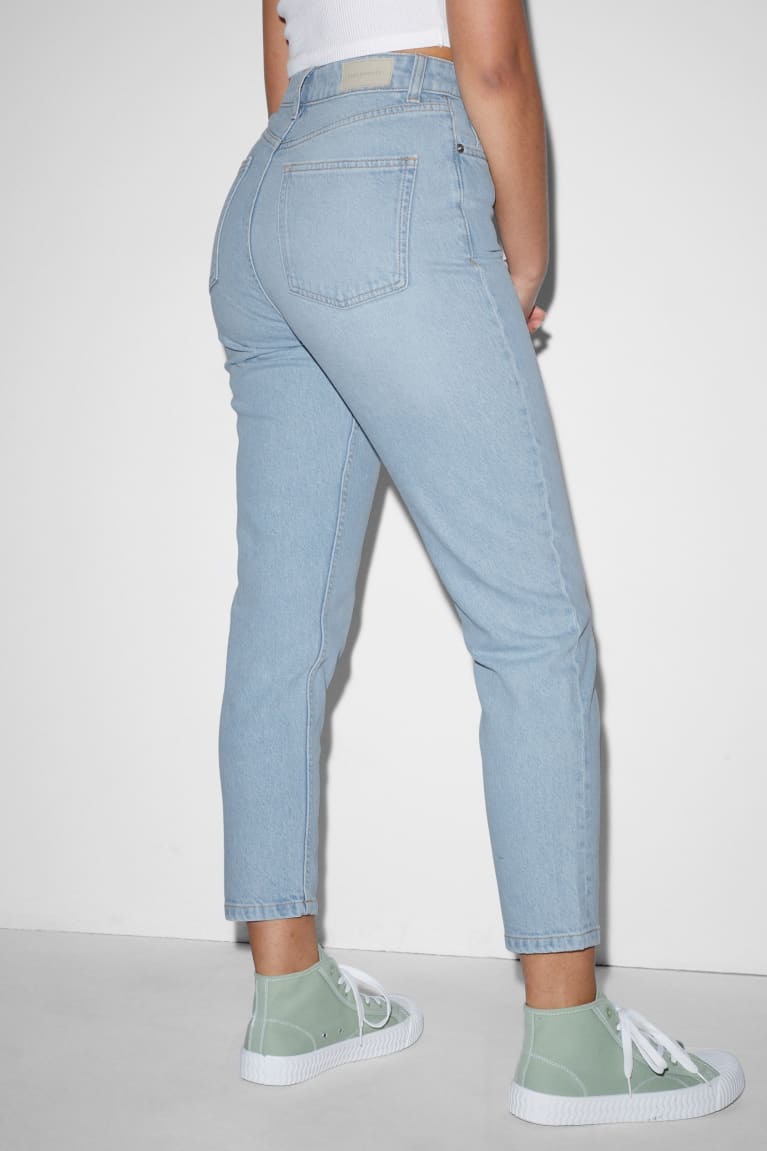 Denim Light Blue C&A Clockhouse Mom High Waist Women's Jeans | ACWBG-7130