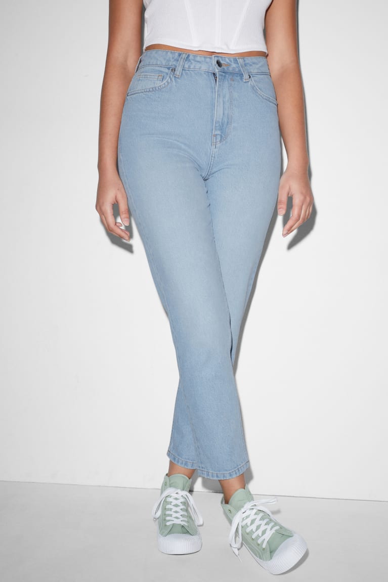 Denim Light Blue C&A Clockhouse Mom High Waist Women's Jeans | ACWBG-7130