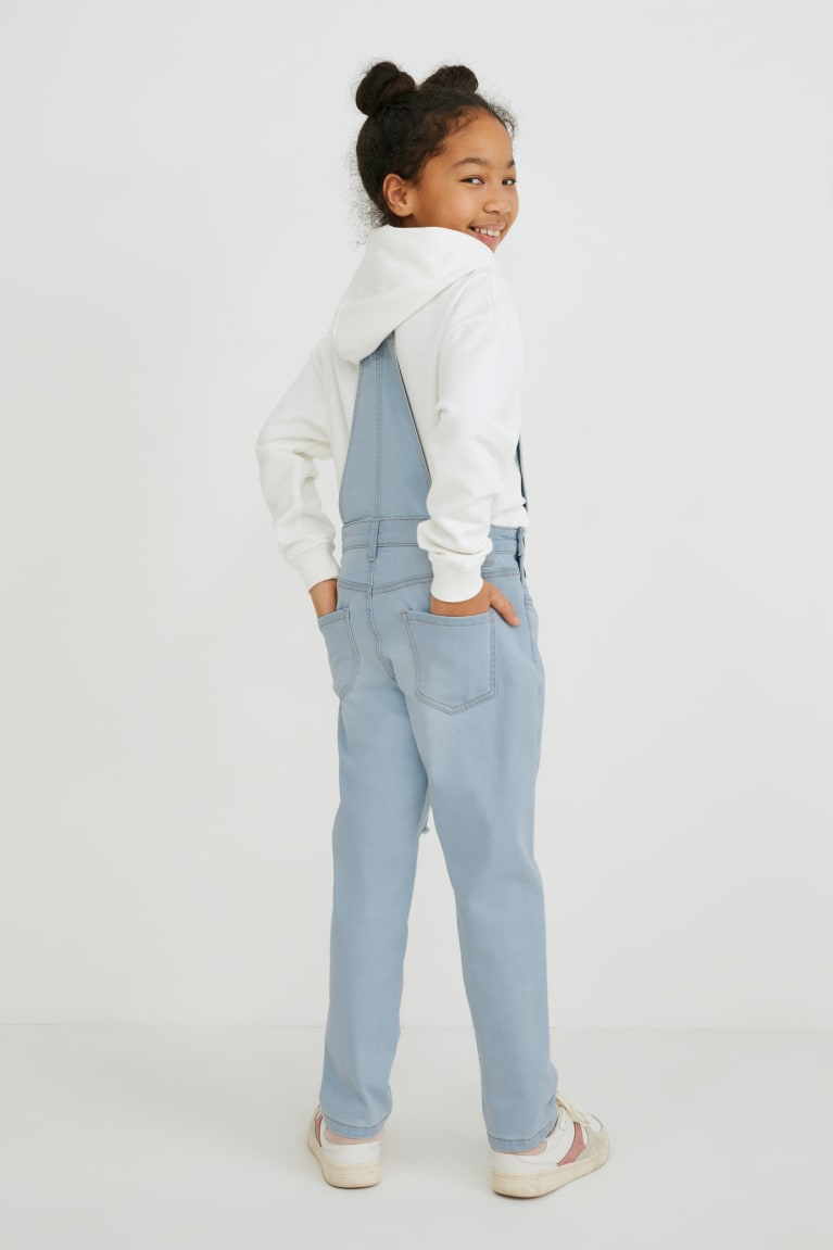 Denim Light Blue C&A Denim Dungarees Girls' Jeans | ULOHP-0163