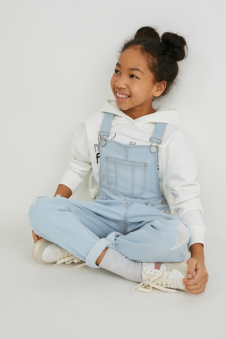 Denim Light Blue C&A Denim Dungarees Girls\' Jeans | ULOHP-0163