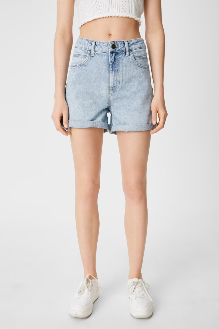 Denim Light Blue C&A Denim High Waist Recycled Women's Jeans | TGNME-4209