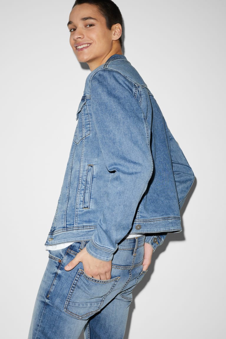 Denim Light Blue C&A Denim Men's Jackets | DCXSQ-0574