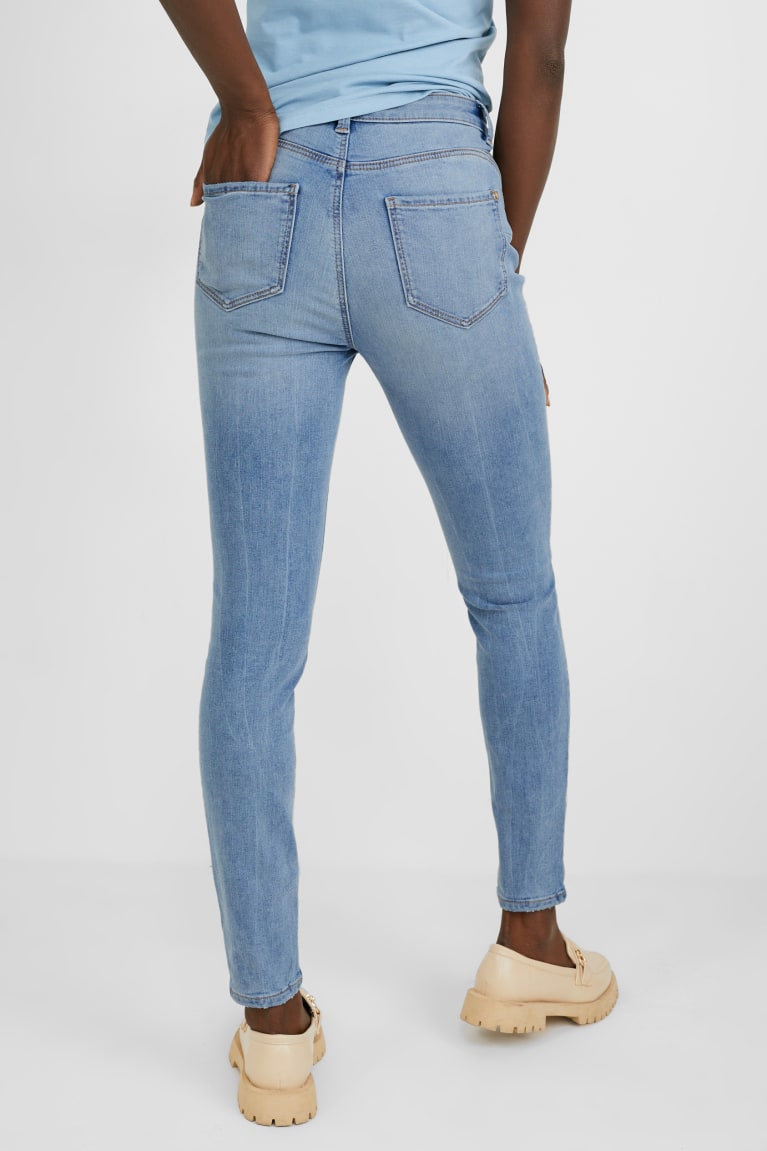 Denim Light Blue C&A Skinny High Waist Shaping Recycled Women's Jeans | NYEIS-4639