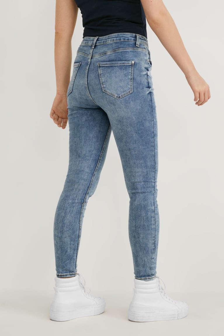 Denim Light Blue C&A Skinny High Waist Women's Jeans | TKUCE-0413