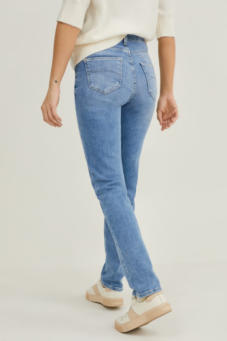 Denim Light Blue C&A Slim High Waist Recycled Women's Jeans | KTGZE-2178