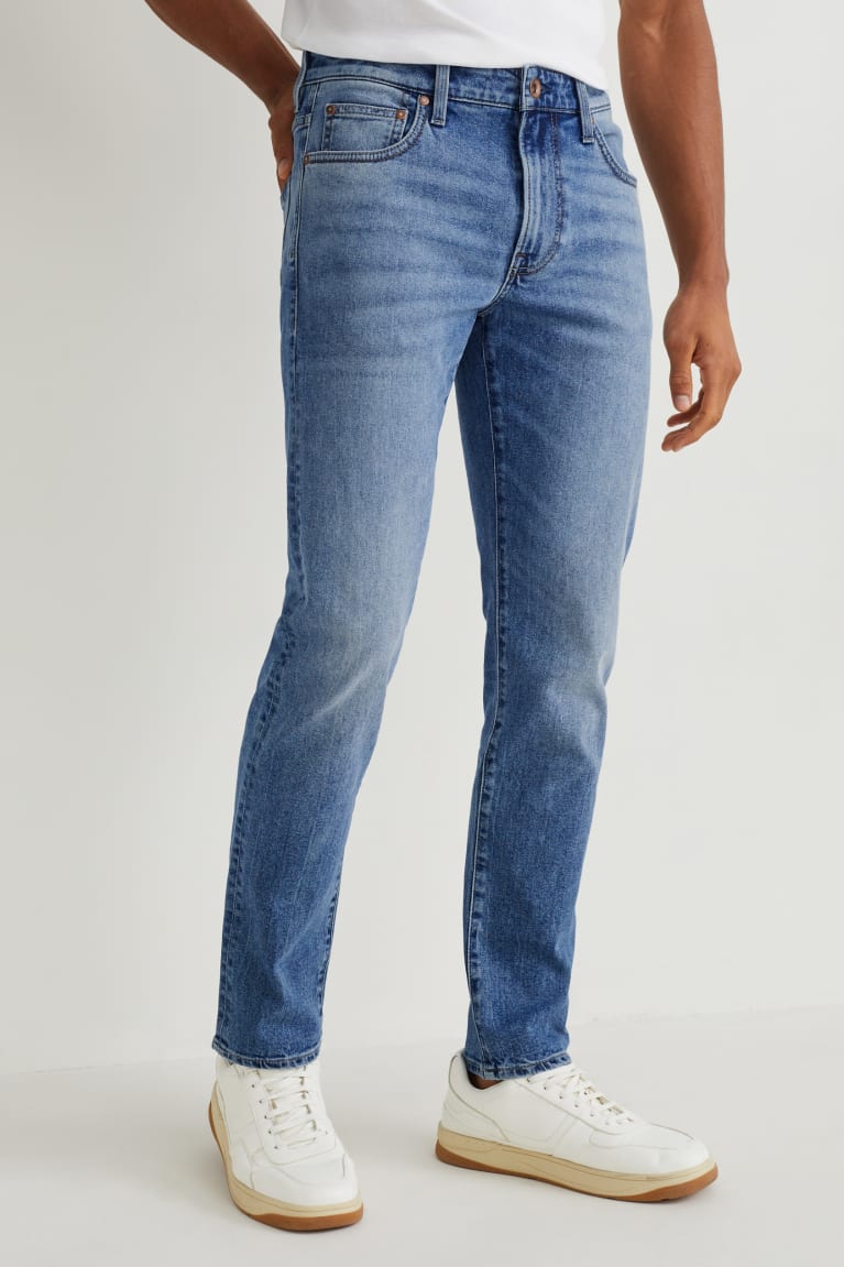 Denim Light Blue C&A Slim Lycra® Men's Jeans | ZDMSN-8316