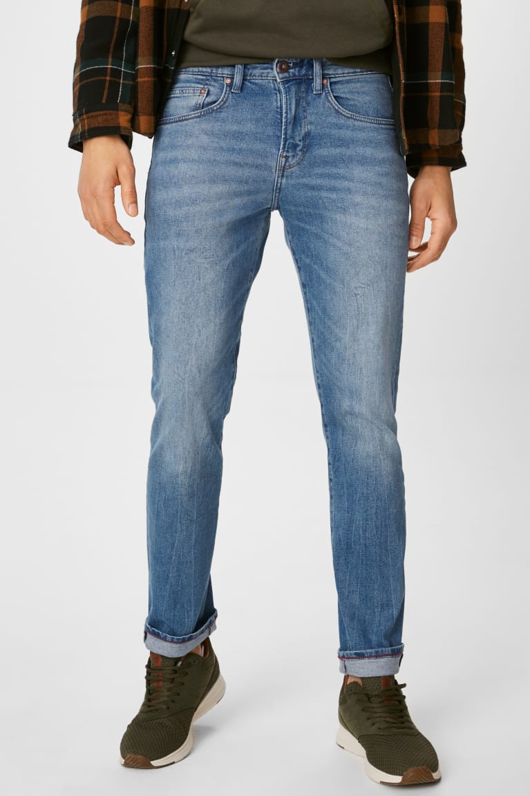 Denim Light Blue C&A Slim Men's Jeans | TNPBQ-8136