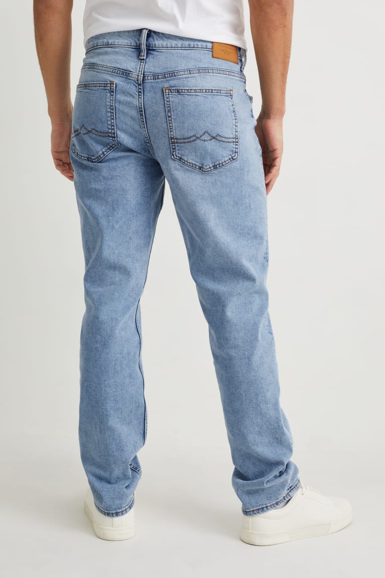 Denim Light Blue C&A Straight Organic Cotton Men's Jeans | KZWAV-3182